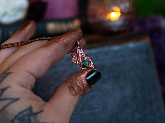 Cicada wing - Opal collection, , electroformed copper real beetle, witch pagan jewellery, nature inspired, insect taxidermy