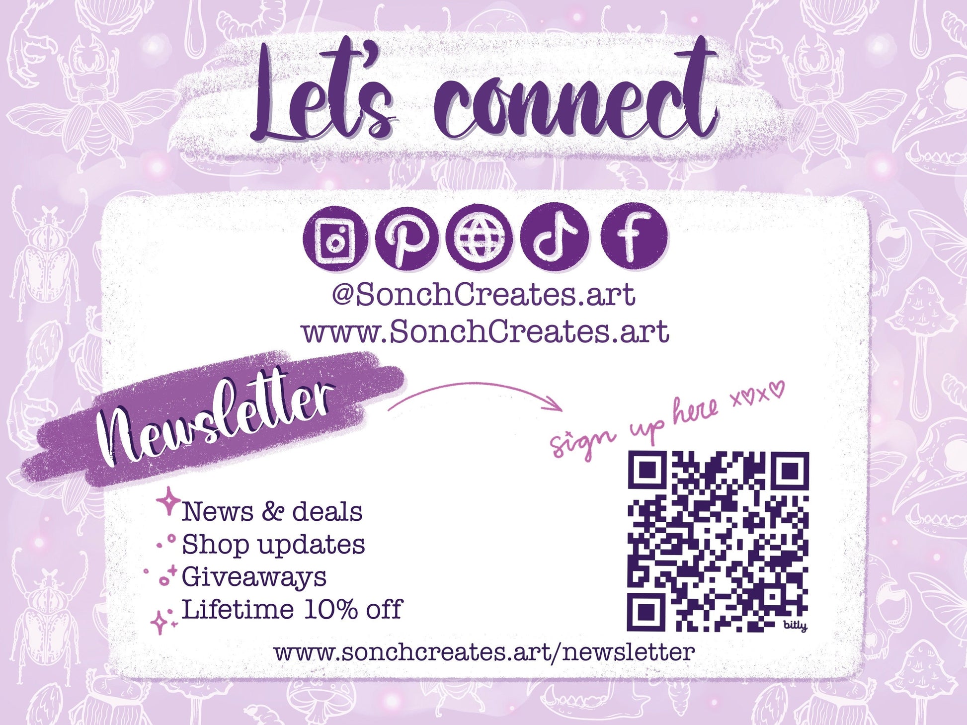 a close up of a business card with a qr code