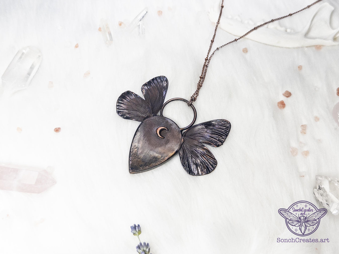 Real butterfly wings necklace - labradorite forestcore  pixie charm  , electroformed copper witch pagan jewellery, nature inspired