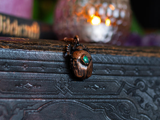 Scarabeus II  - Opal collection, , electroformed copper real beetle, witch pagan jewellery, nature inspired, Ethiopian insect  taxidermy