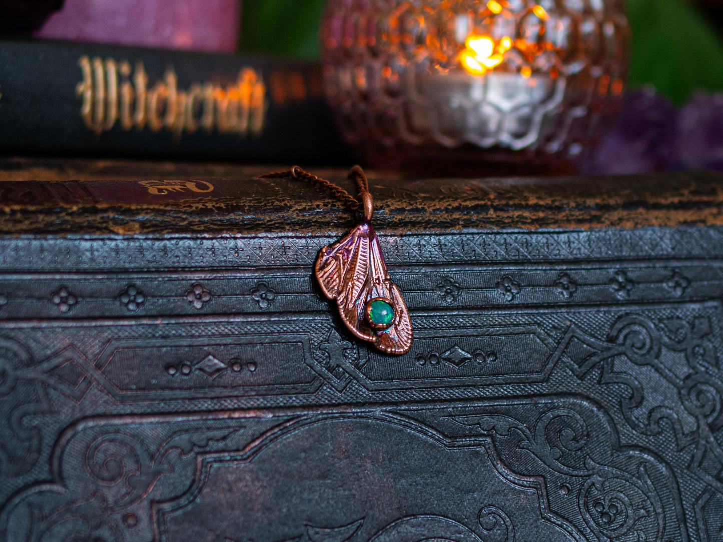Cicada wing - Opal collection, , electroformed copper real beetle, witch pagan jewellery, nature inspired, insect  taxidermy