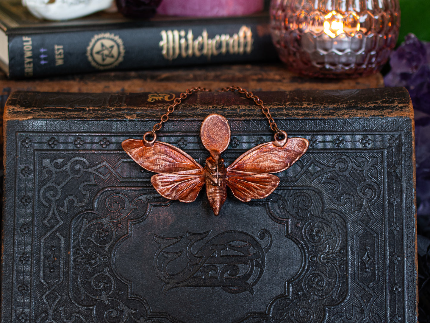 Opal cicada  II-  Ethiopian opals - abalone & green onyx -  Eentomology  inspired copper talisman (Copy)